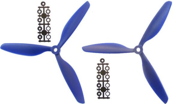2 propellers set (3-blade) (CW+CCW) 9x4.5 – blue