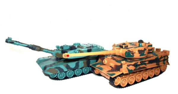 set of mutually fighting tanks M1A2 Abrams and German Tiger V2 2.4ghz 1:28 rtr - post-service (no transmitters)