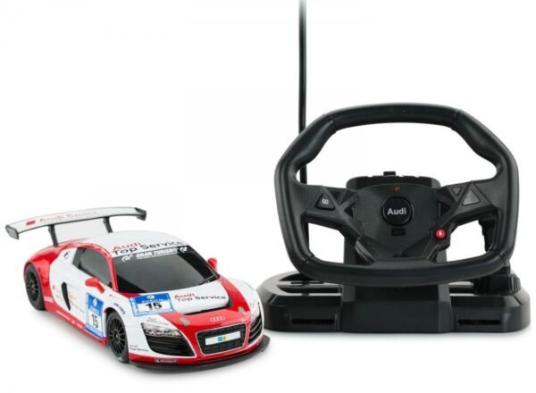 1 11134 Audi R8 LMS 1:18 RTR w/ real steering wheel (AA powered) – white